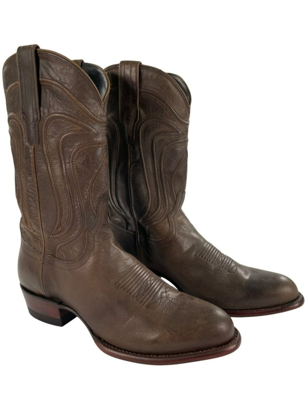 Tecovas The Cartwright Cafe Goat Brown Leather Western Boots Men's 11/11.5 READ